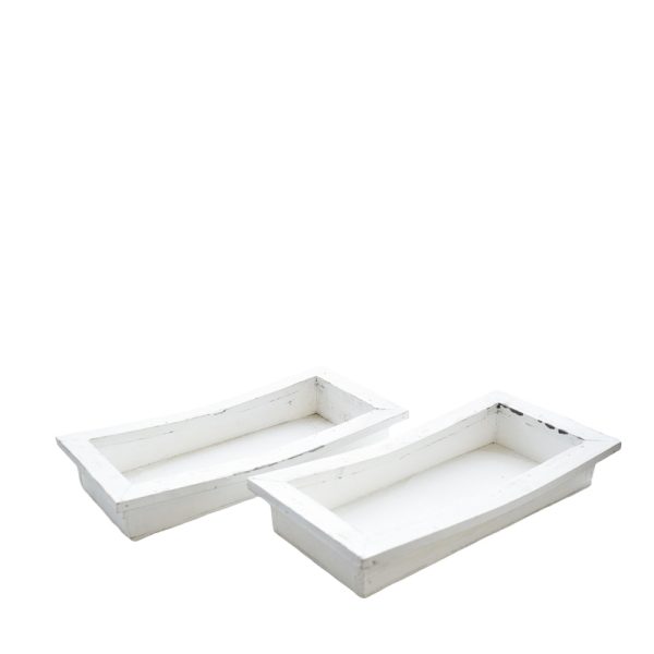 SET 3 VASSOI LEGNO RETT. 40X20,5X10,5/18 SBIANCATO ME SET 3 VASSOI LEGNO RETT. 40X20,5X10,5/18 SBIANCATO ME