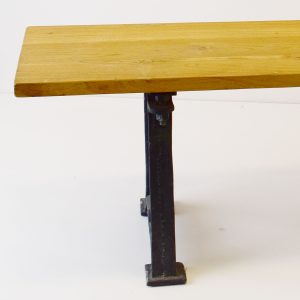 PANCHINA TEAK 40X180 CMH.43 CM C/GAMBE METALLO -VINTAGE-