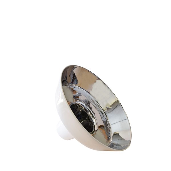 LAMPADA CERAMICA D.46 CM H.26CM BIANCO/ARGENTO LAMPADA CERAMICA D.46 CM H.26CM BIANCO/ARGENTO