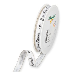 NASTRO -JUST MARRIED- 15MM 20MT BIANCO/NERO