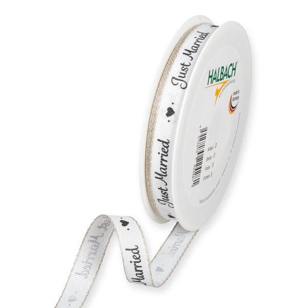 NASTRO -JUST MARRIED- 15MM 20MT BIANCO/NERO NASTRO -JUST MARRIED- 15MM 20MT BIANCO/NERO