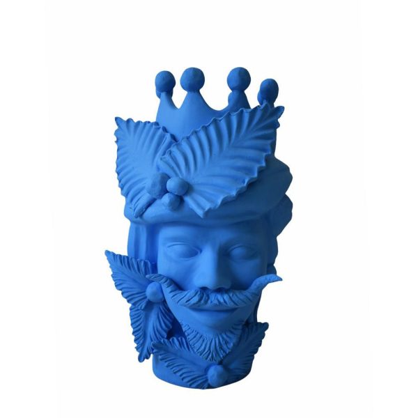 VASO CERAMICA -TESTA MORO- H.43 CM BLU VASO CERAMICA -TESTA MORO- H.43 CM BLU