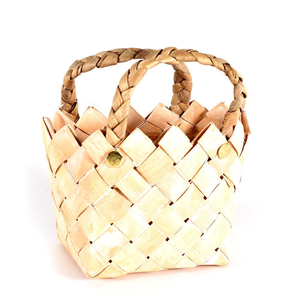 Cesto in vimini ovale con manici, 41x31xh11 cm, marrone - Capra Group Shop Online