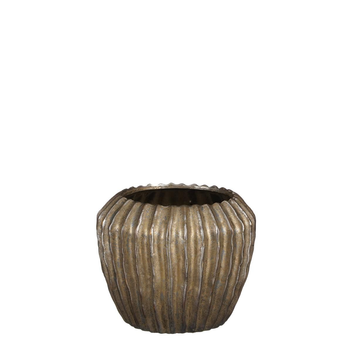 Vaso 16 x 16 x 41,5 cm Ceramica Dorato