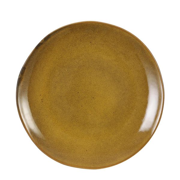 Novastyl Set 6 Piatti Calotta In Gres Giallo 19 Cm – Collezione Jaipur, Decorazione Floreale In Rilievo