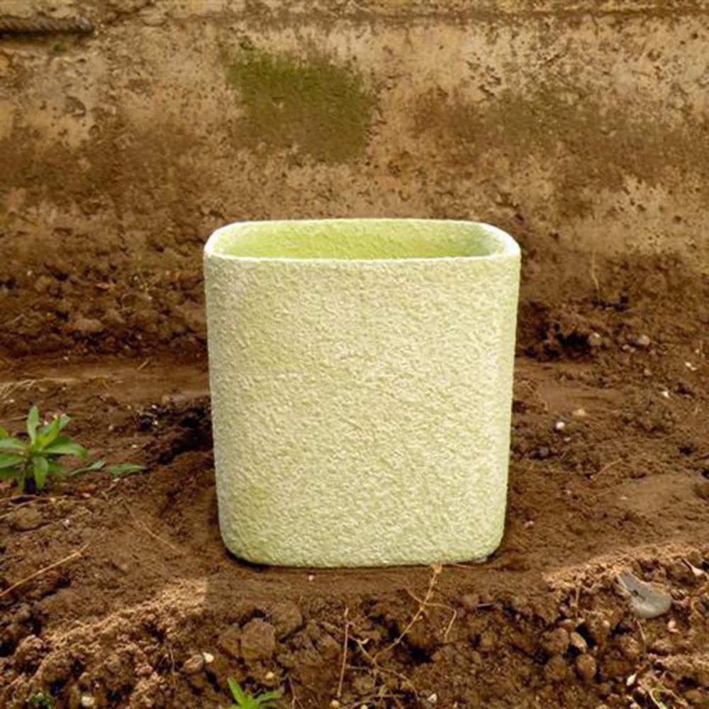 SET 2 VASI CERAMICA 10X10X10 CM -MATT/RAW- ASS.-B-VERDE CHIARO