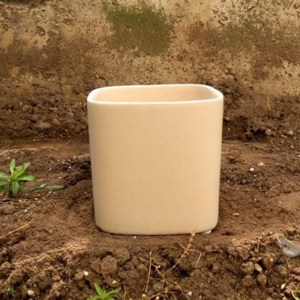 SET 2 VASI CERAMICA 10X10X10 CM -MATT/RAW- ASS.-D-FANGO/SENAPE