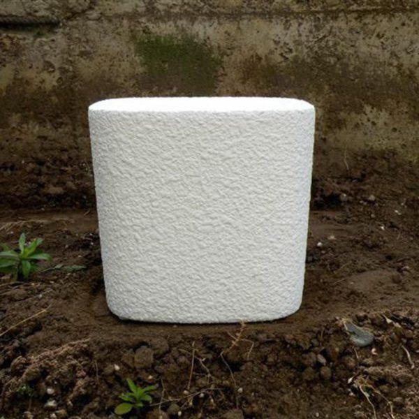 SET 2 VASI CERAMICA 14X14X12,5 CM -MATT/RAW- ASS.-E-BIANCO