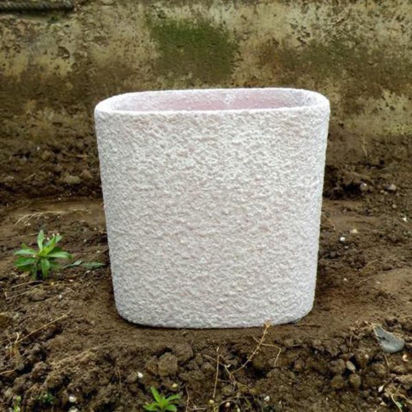 SET 2 VASI CERAMICA 14X14X12,5 CM -MATT/RAW- ASS.-G-LILLA