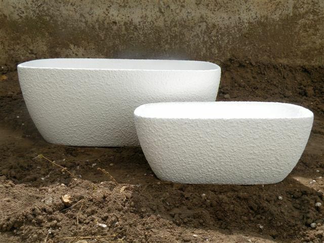 SET 4 FIORIERE CER.18X10X7 CM 25X13,5X10 CM -MATT/RAW-BCO