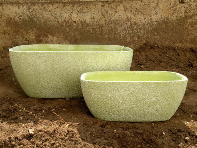 SET 4 FIORIERE CER. 18X10X7 CM 25X13,5X10 CM -MATT/RAW- VDE CH.