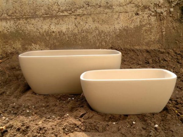 SET 4 FIORIERE CER.18X10X7 CM 25X13,5X10 CM -MATT/RAW-FAN./SEN.