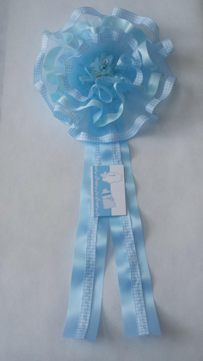 COCCARDA NASCITA H.55 CM GRAZIA AZZURRO