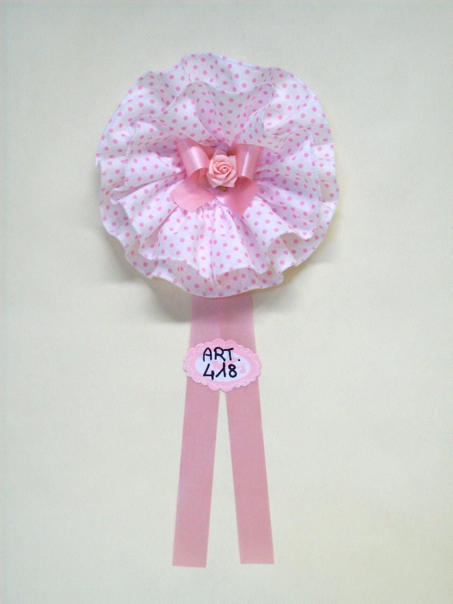 COCCARDA NASCITA H.35 CM MIDI VIOLETTA ROSA