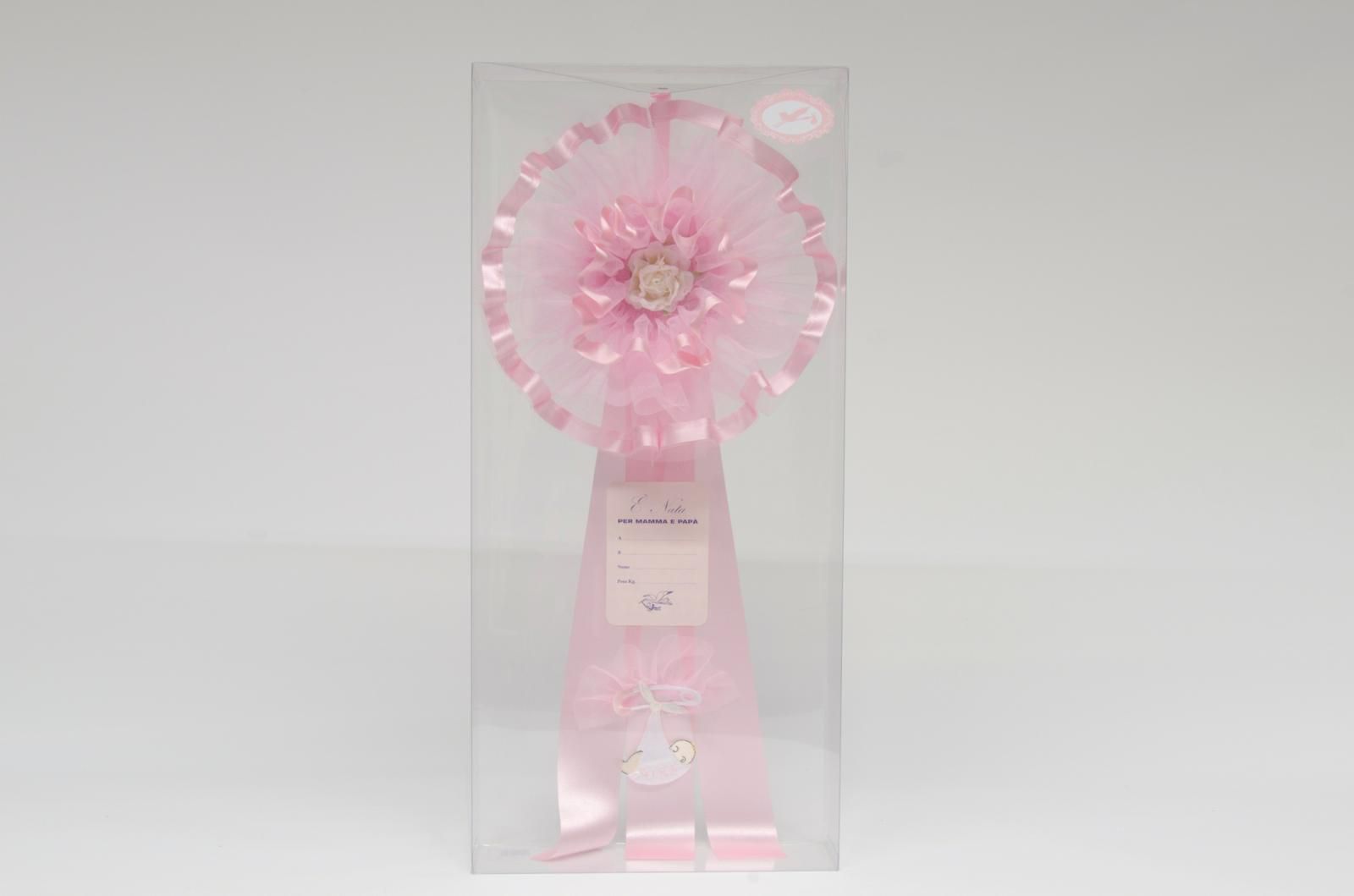 COCCARDA NASCITA H.55 CM SPILLABALIA ROSA