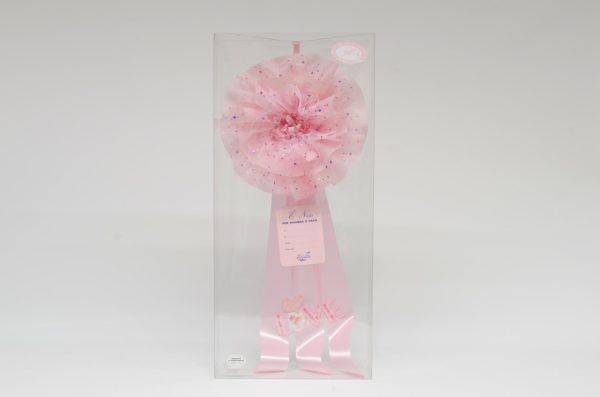 COCCARDA NASCITA H.55 CM LOVE ROSA