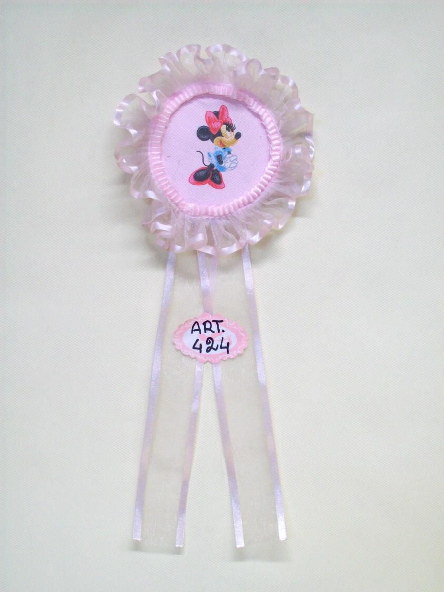 COCCARDA NASCITA H.35 CM MINNI ROSA