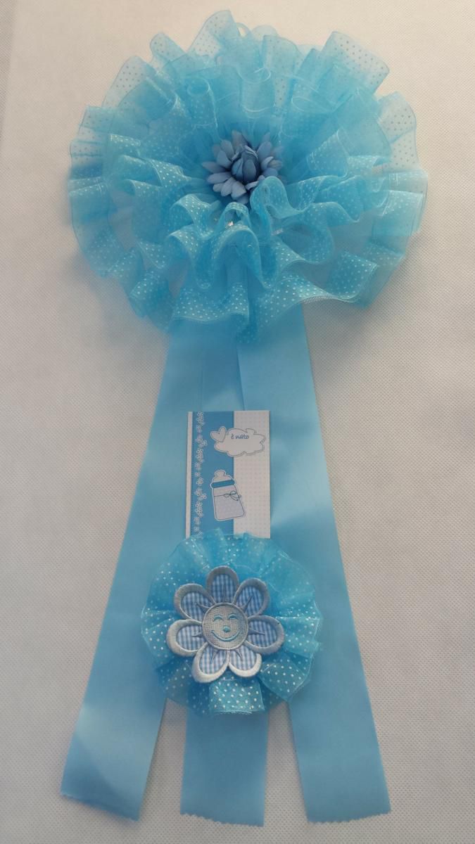 COCCARDA NASCITA H.55 CM POIS AZZURRO