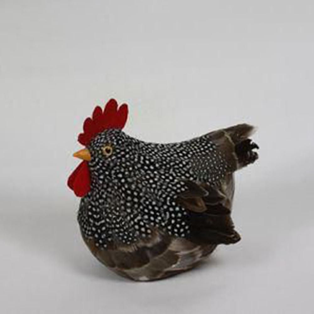 GALLINA C/PIUME 26X16 CM H.21 CM NERO/GRIGIO GALLINA C/PIUME 26X16 CM H.21 CM NERO/GRIGIO