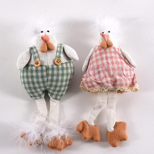 SET 2 GALLO/GALLINA DA APPENDERE 9X7 CM H.18 CM VERDE/ROSA SET 2 GALLO/GALLINA DA APPENDERE 9X7 CM H.18 CM VERDE/ROSA