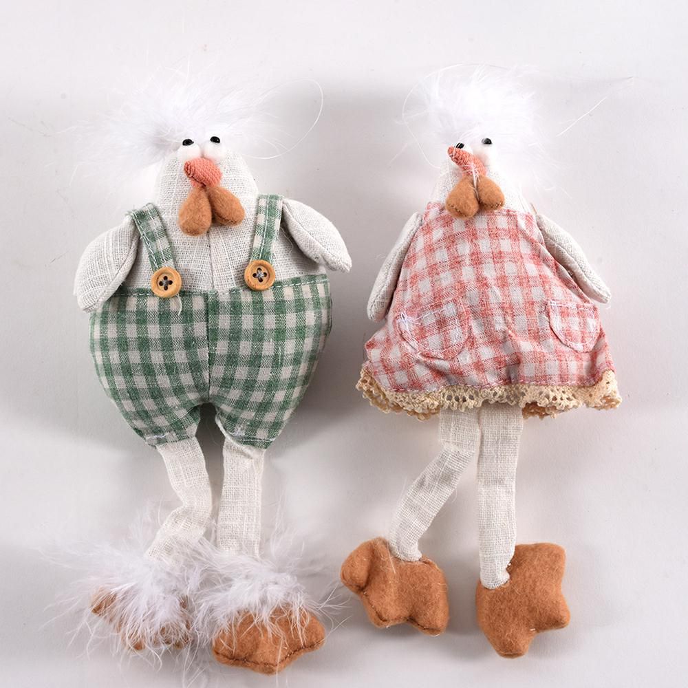 SET 2 GALLO/GALLINA DA APPENDERE 9X7 CM H.18 CM VERDE/ROSA SET 2 GALLO/GALLINA DA APPENDERE 9X7 CM H.18 CM VERDE/ROSA