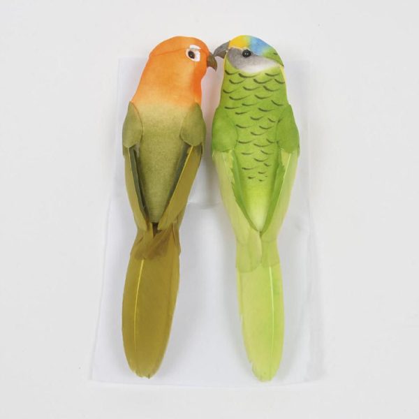 SET 2 PAPPAGALLI SU CLIP 15,5 CM VERDE/ARANCIO DS SET 2 PAPPAGALLI SU CLIP 15,5 CM VERDE/ARANCIO DS