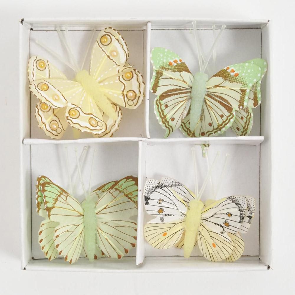 SET 8 FARFALLE C/CLIP CM.5 ASS. GIALLO/VERDE SET 8 FARFALLE C/CLIP CM.5 ASS. GIALLO/VERDE