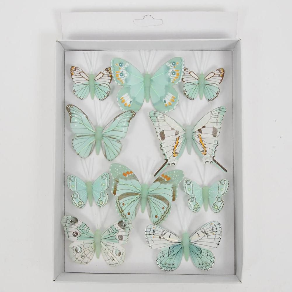 SET 10 FARFALLE CM.5-8 ASS. MENTA/BIANCO SET 10 FARFALLE CM.5-8 ASS. MENTA/BIANCO
