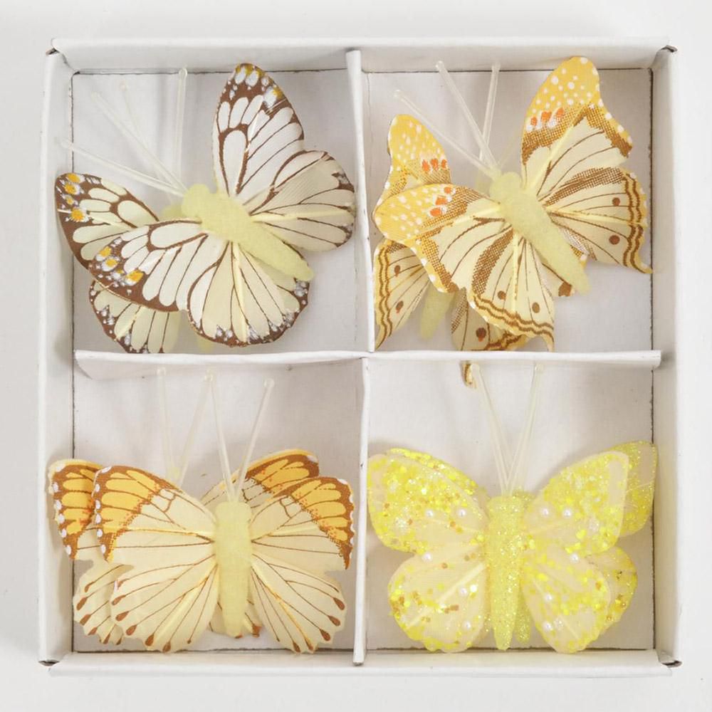 SET 8 FARFALLE C/CLIP CM.5 ASS. GIALLO/BIANCO SET 8 FARFALLE C/CLIP CM.5 ASS. GIALLO/BIANCO