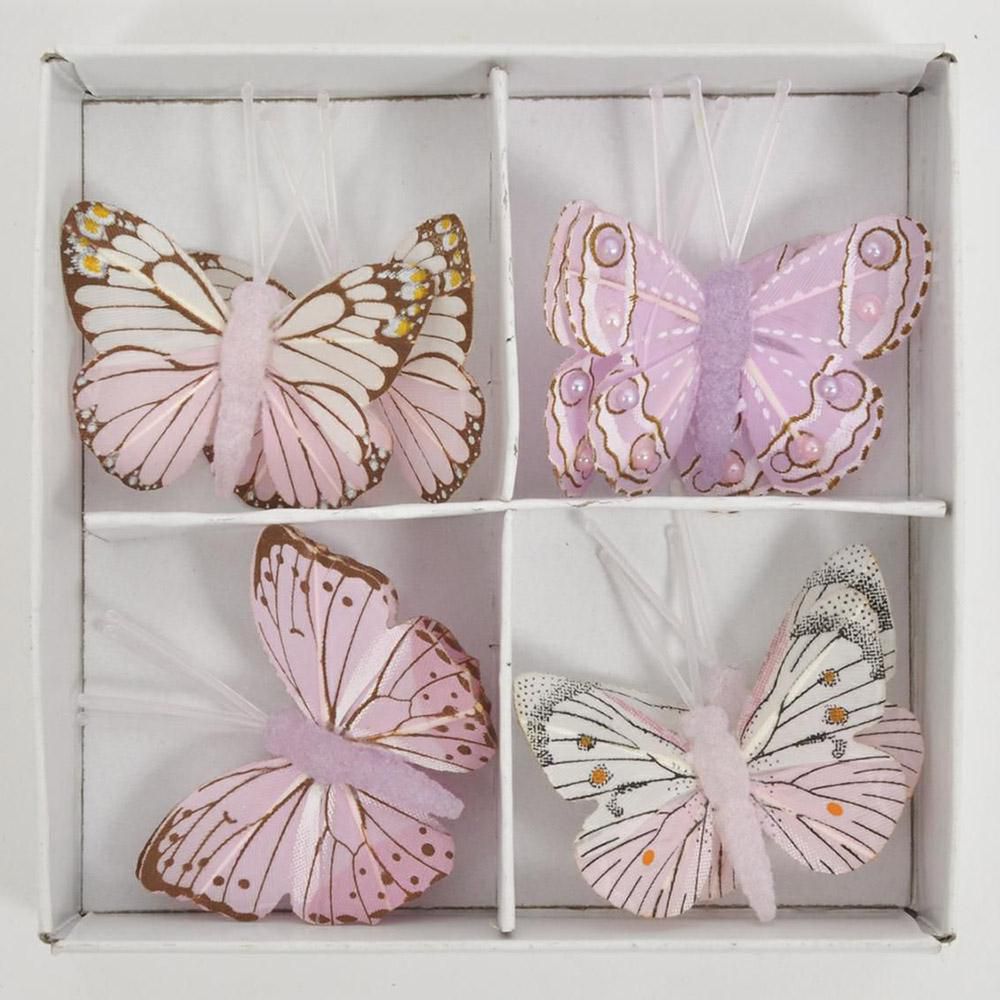 SET 8 FARFALLE C/CLIP CM.5 ASS. ROSA/BIANCO SET 8 FARFALLE C/CLIP CM.5 ASS. ROSA/BIANCO