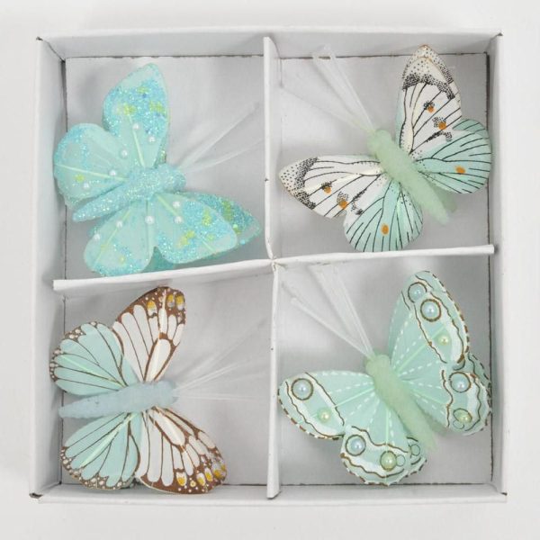 SET 8 FARFALLE C/CLIP CM.5 ASS. MENTA/BIANCO SET 8 FARFALLE C/CLIP CM.5 ASS. MENTA/BIANCO