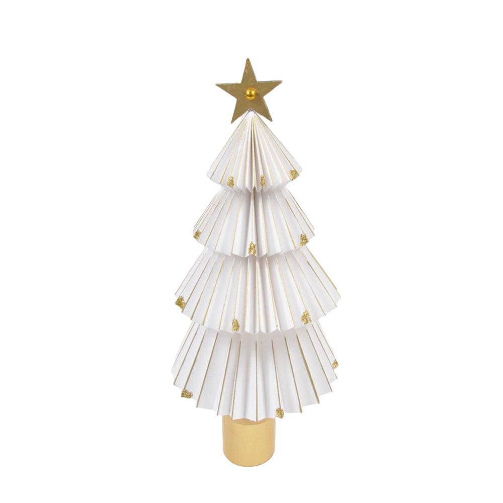 ALBERO CARTA H.34 CM C/STELLA BIANCO/ORO DS
