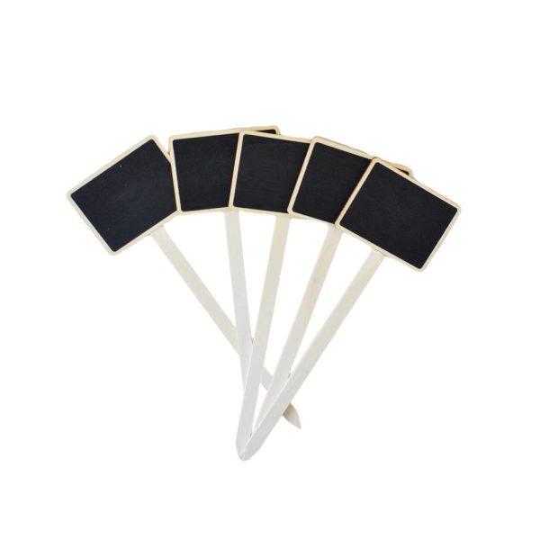 SET 12 PICK LAVAGNETTE LEGNO 7,5X5,5 CM H.19,5 CM NERO