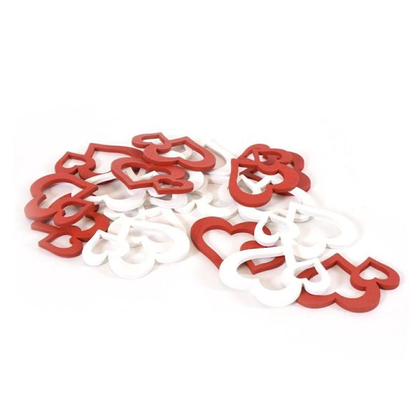 SET 20 CUORI LEGNO BIANCO/ROSSO SET 20 CUORI LEGNO BIANCO/ROSSO