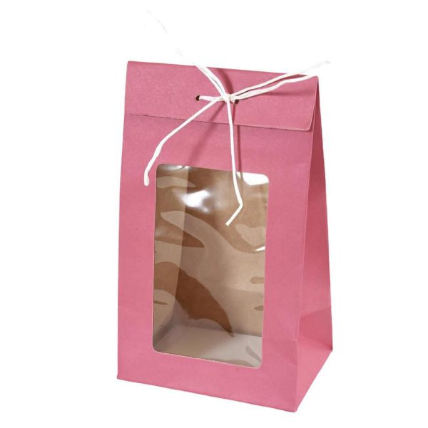 SACCHETTO CARTA C/FINESTRA 10X7X17 CM CONF. PZ.12 FUCSIA SACCHETTO CARTA C/FINESTRA 10X7X17 CM CONF. PZ.12 FUCSIA