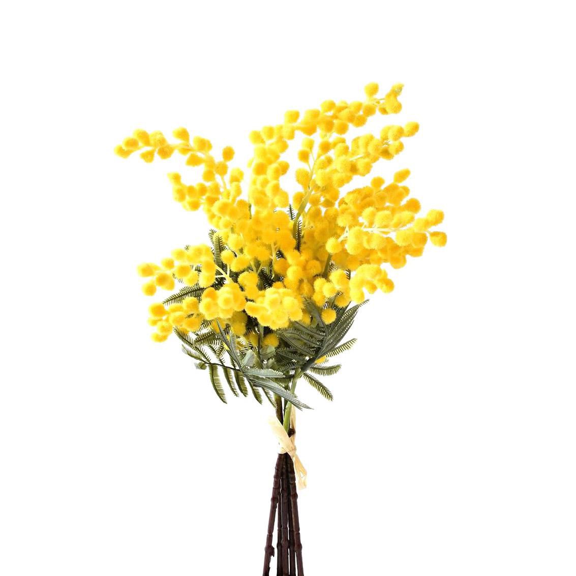 MIMOSA BOUQUET C/RAFIA 5X CM.40 GIALLO MIMOSA BOUQUET C/RAFIA 5X CM.40 GIALLO