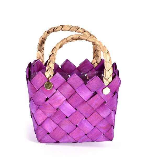 CESTO VIMINI C/MANICI 11X8X9,5 CM H.15 CM VIOLA CESTO VIMINI C/MANICI 11X8X9,5 CM H.15 CM VIOLA