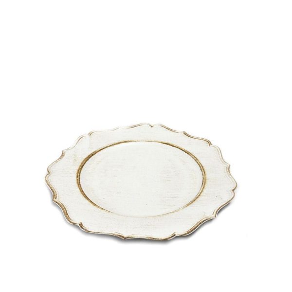 PIATTO POLIRESINA D.33 CM BIANCO BORDO ORO PIATTO POLIRESINA D.33 CM BIANCO BORDO ORO