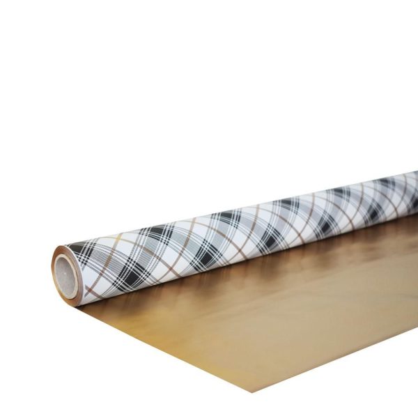 BOBINA PPL -EDINBURG- CM 100X25 MT ORO/NERO/BIANCO BOBINA PPL -EDINBURG- CM 100X25 MT ORO/NERO/BIANCO