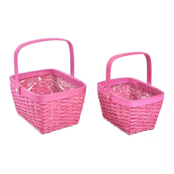 SET 2 CESTI VIMINI C/MANICI 16,5X12-19X15 CM H.18-21 CM FUXIA SET 2 CESTI VIMINI C/MANICI 16,5X12-19X15 CM H.18-21 CM FUXIA