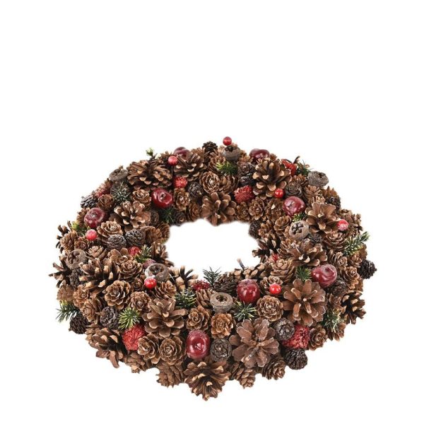 CORONA C/PIGNE E BACCHED.33 NATURALE CORONA C/PIGNE E BACCHED.33 NATURALE