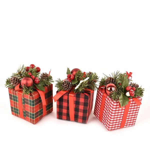 SET 3 PACCHETTI REGALO CM.7,6 VERDE/NERO/ROSSO/BIANCO