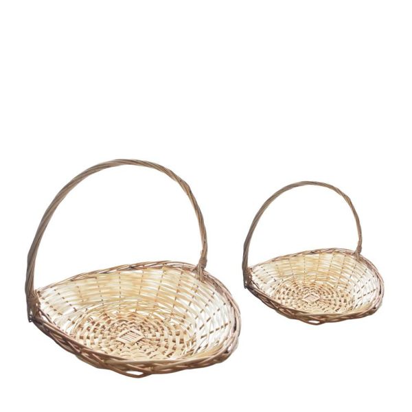 SET 2 CESTI VIMINI C/MANICI BIANCO SET 2 CESTI VIMINI C/MANICI BIANCO