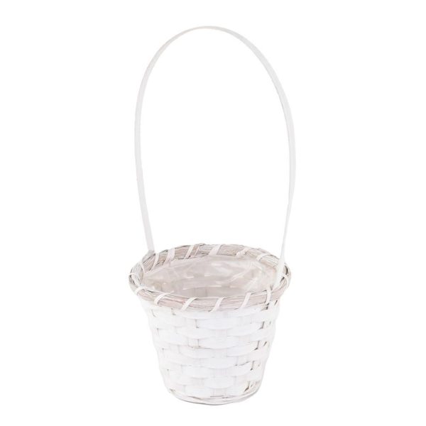 CESTO VIMINI C/MANICO D.14 CM H.11/34 CM BIANCO CESTO VIMINI C/MANICO D.14 CM H.11/34 CM BIANCO