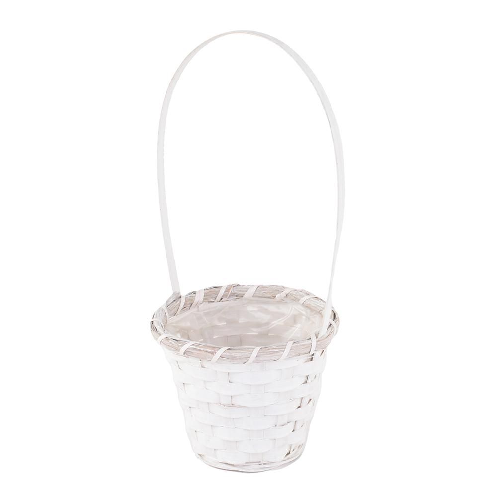 CESTO VIMINI C/MANICO D.14 CM H.11/34 CM BIANCO CESTO VIMINI C/MANICO D.14 CM H.11/34 CM BIANCO