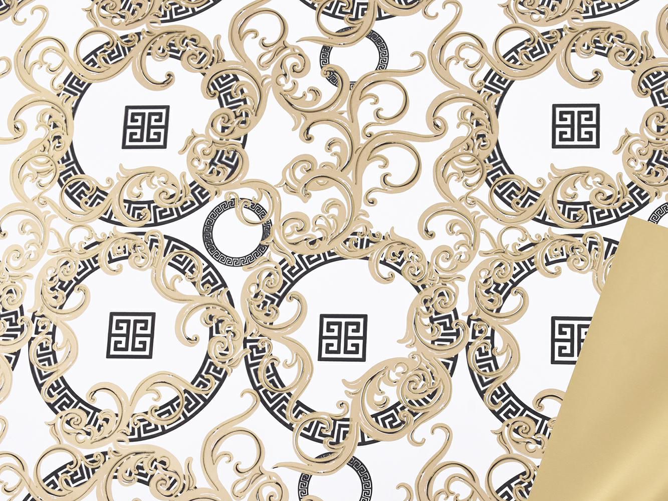 BOBINA PPL -MEDUSA- CM 100X25 MT BIANCO/NERO/ORO