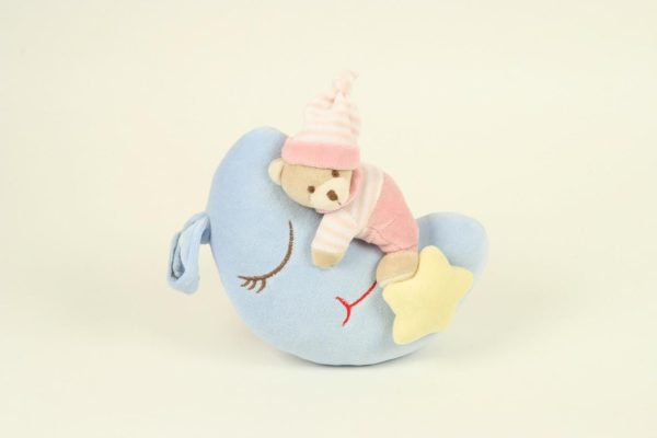 PELUCHE CARILLON LUNA BLU+ORSETTO ROSA PELUCHE CARILLON LUNA BLU+ORSETTO ROSA
