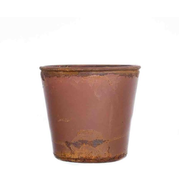VASO VETRO D.13 CM H.12CM TERRACOTTA VASO VETRO D.13 CM H.12CM TERRACOTTA
