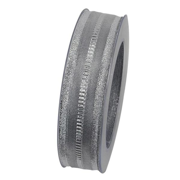 NASTRO ART.X186 -SKYLINE- 25MM 20MT ARGENTO NASTRO ART.X186 -SKYLINE- 25MM 20MT ARGENTO