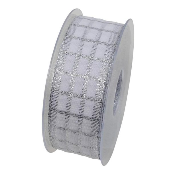 NASTRO ART.X636 -PORTLAND- 40MM 20MT BIANCO/ARGENTO NASTRO ART.X636 -PORTLAND- 40MM 20MT BIANCO/ARGENTO